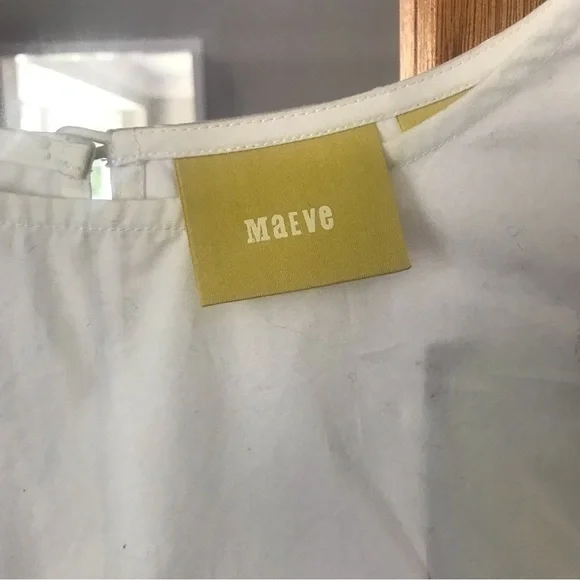 NWT Anthro Maeve White Flutter Sleeve‎ Top 0 - Picture 2 of 10